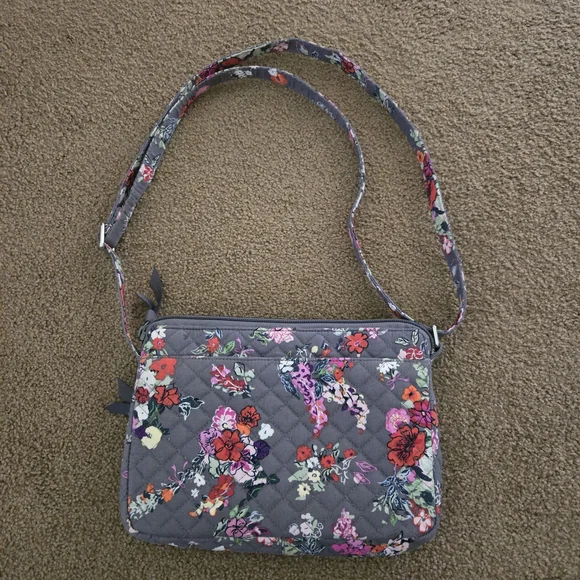 Vera Bradley- Hope Blooms- Gray- Crossbody Bag- RFID- Little Hipster- NWOT - Picture 3 of 7